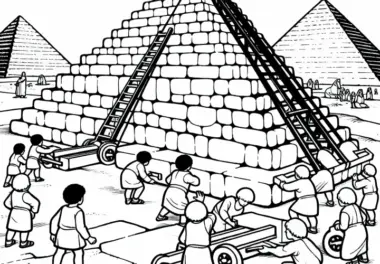 Pyramiden von Gizeh in Ägypten: Malvorlage für ein Weltwunder zum Download