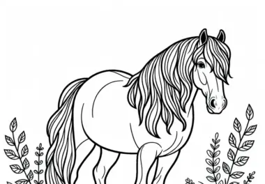 Quarter Horse Ausmalbild gratis herunterladen