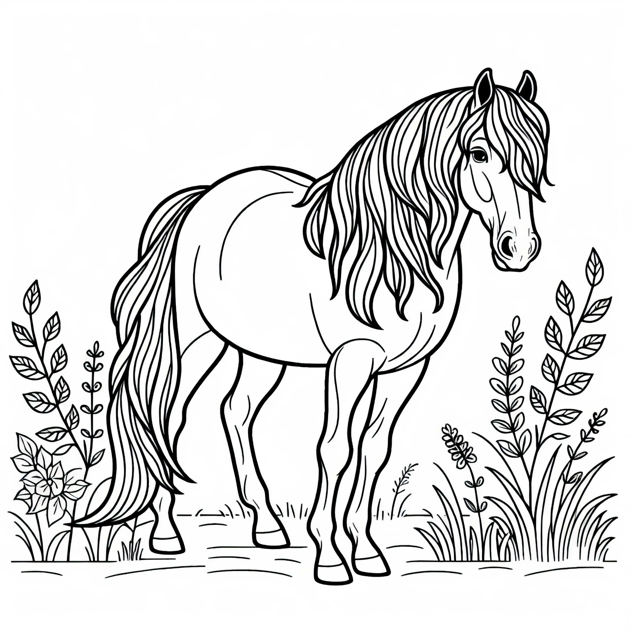 Quarter Horse Ausmalbild gratis herunterladen
