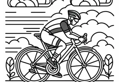 Radrennfahrrad Ausmalbild Einfach Gratis