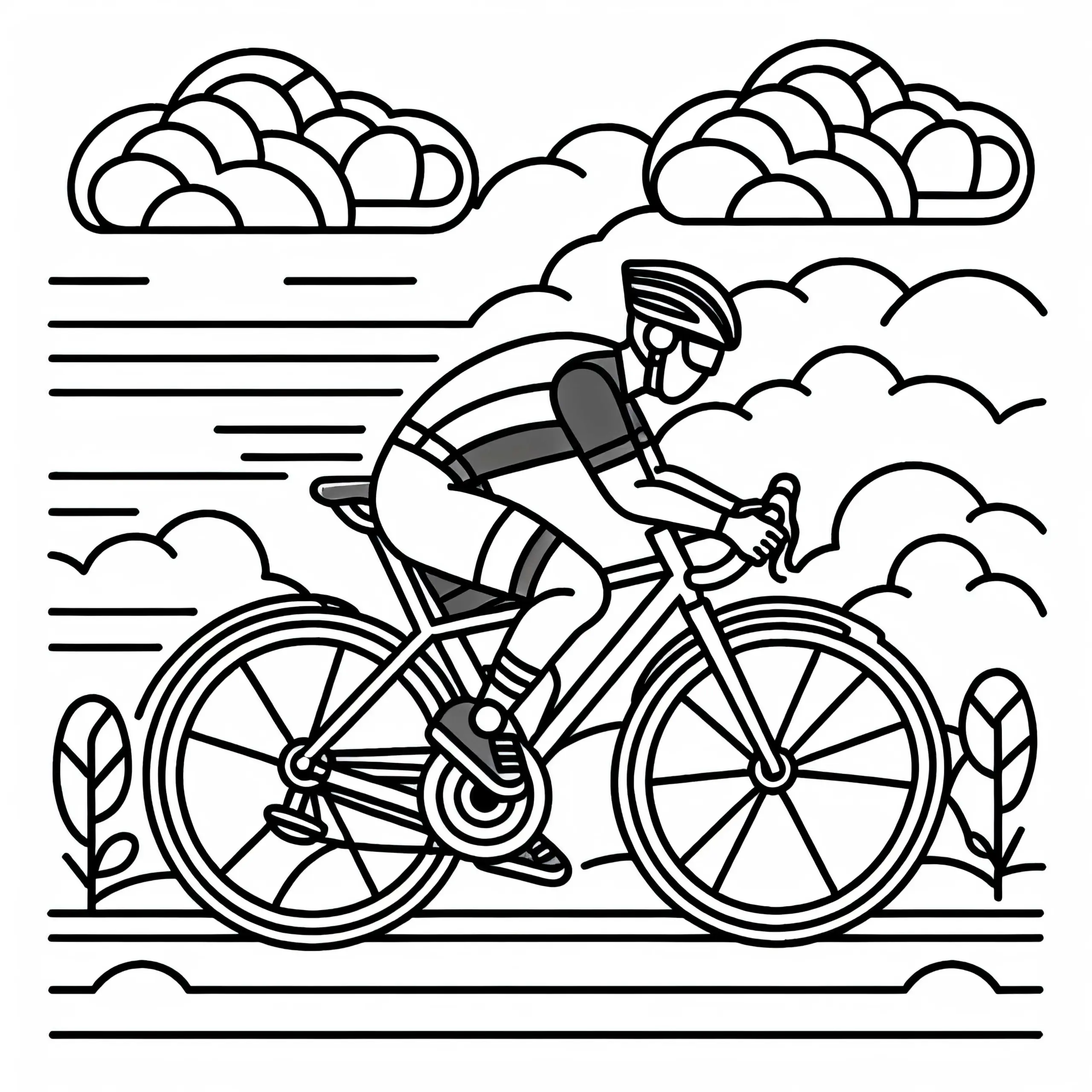 Radrennfahrrad Ausmalbild Einfach Gratis
