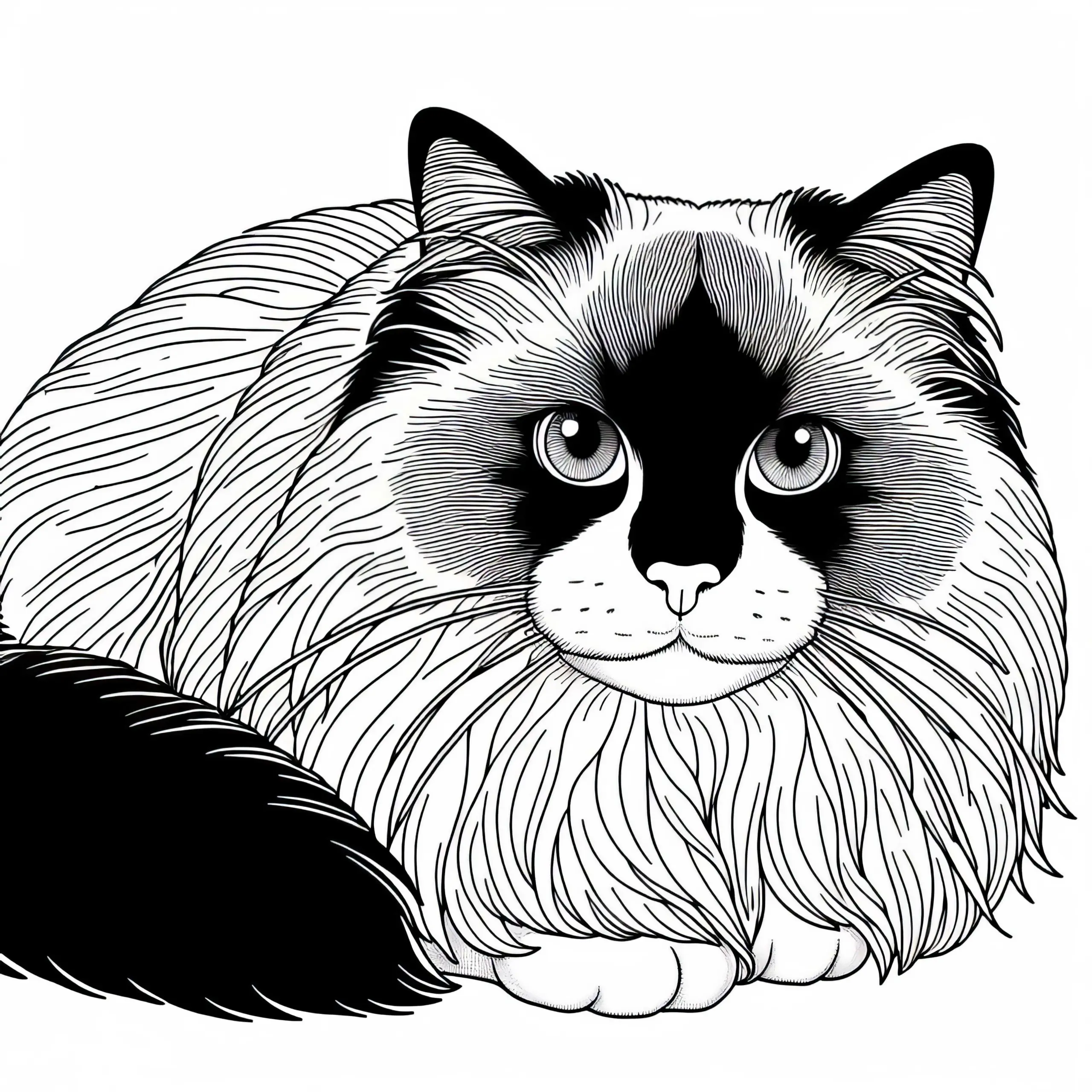 Ragdoll Malvorlage Katze Gratis – Kostenloses Ausmalbild für Dich