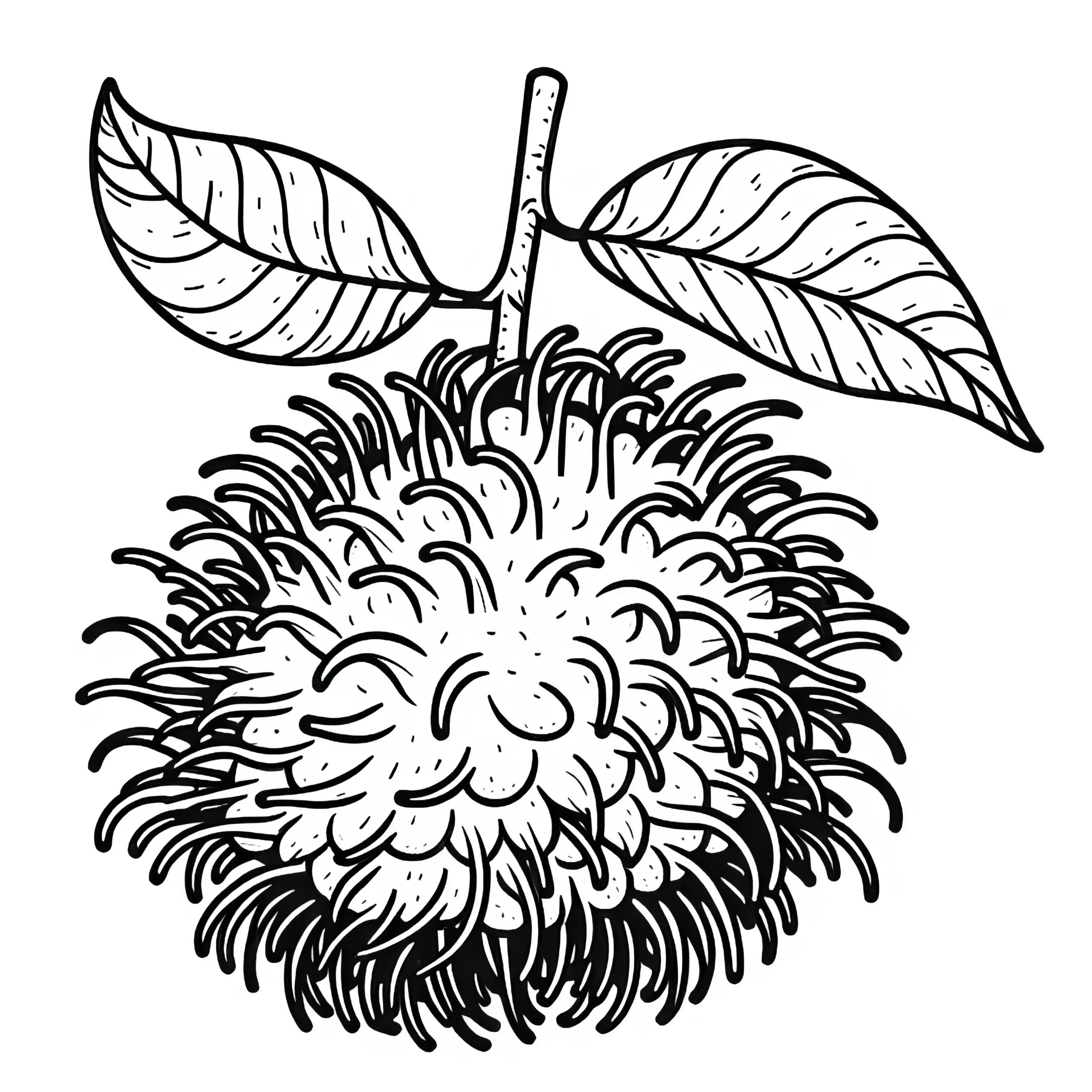 Rambutan Ausmalbild Kostenlos