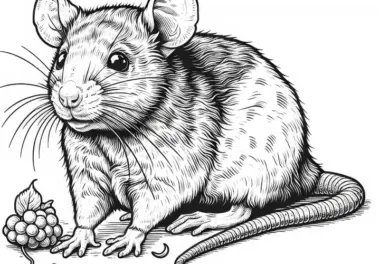 Detailliertes Ausmalbild einer Ratte kostenlos herunterladen