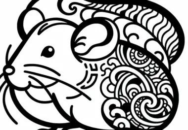 Ratte Ausmalbild Tierkreiszeichen Chinesisch Japanisch Gratis