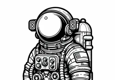Raumanzug eines Astronauten – Ausmalbild einfach gratis