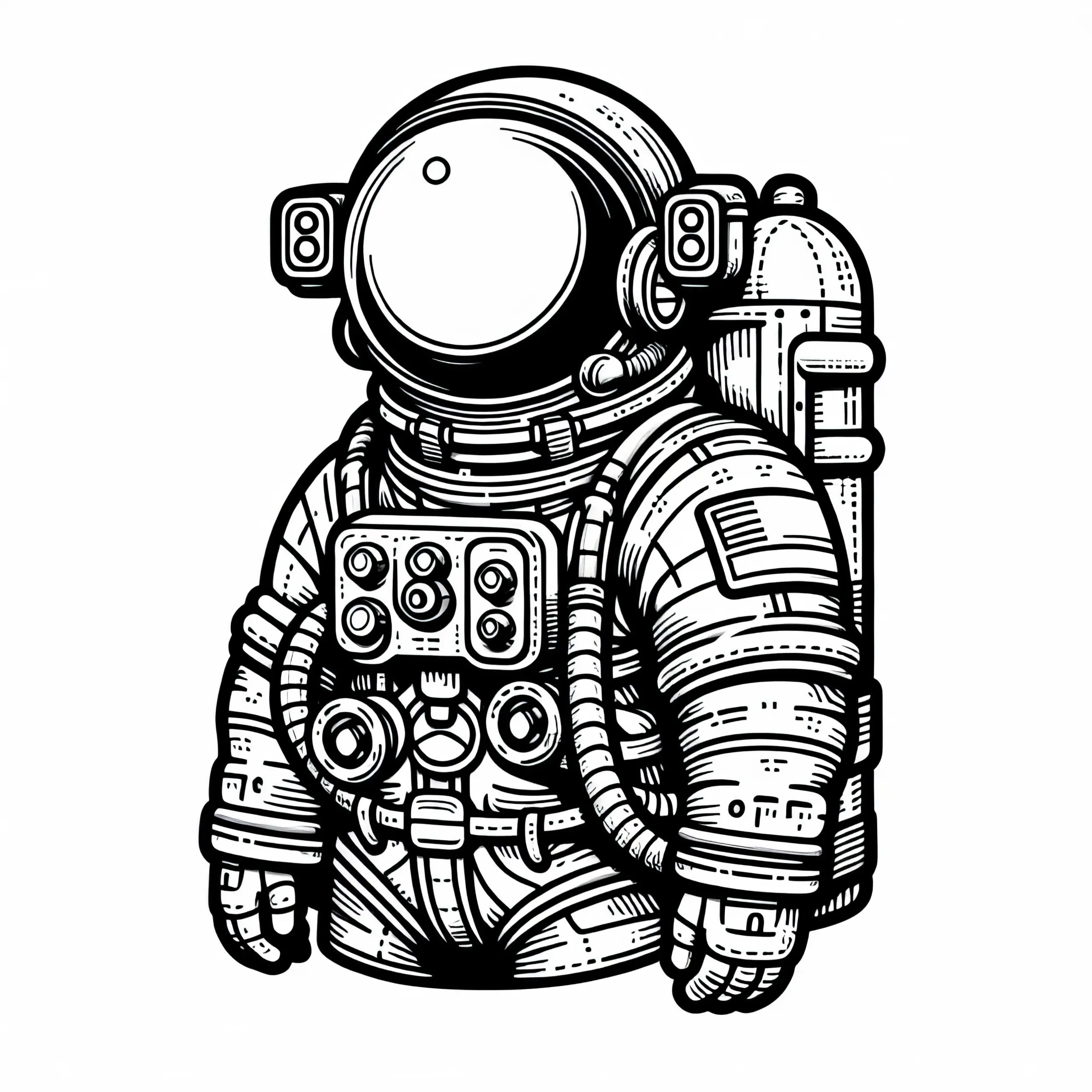 Raumanzug eines Astronauten – Ausmalbild einfach gratis
