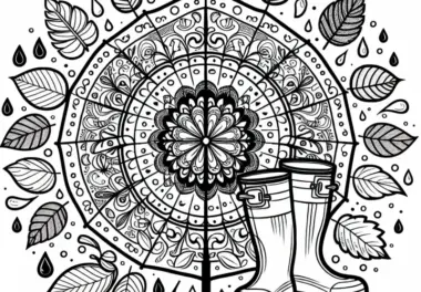 Regen-Mandala Ausmalbild für den Herbst – Kostenloser Download
