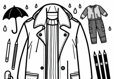 Regenjacke Ausmalbild – Kostenlose Kleidung zum Ausmalen