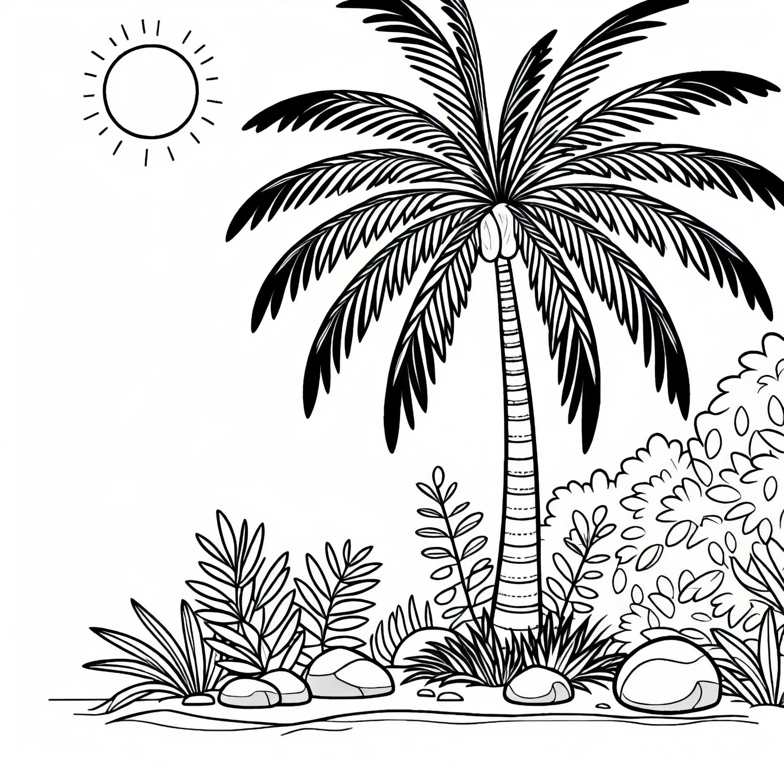 Regenpalme Ravenea Rivularis Ausmalbild Kostenlos