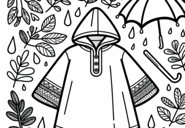 Regenponcho Malvorlage für Kleidung Kostenlos