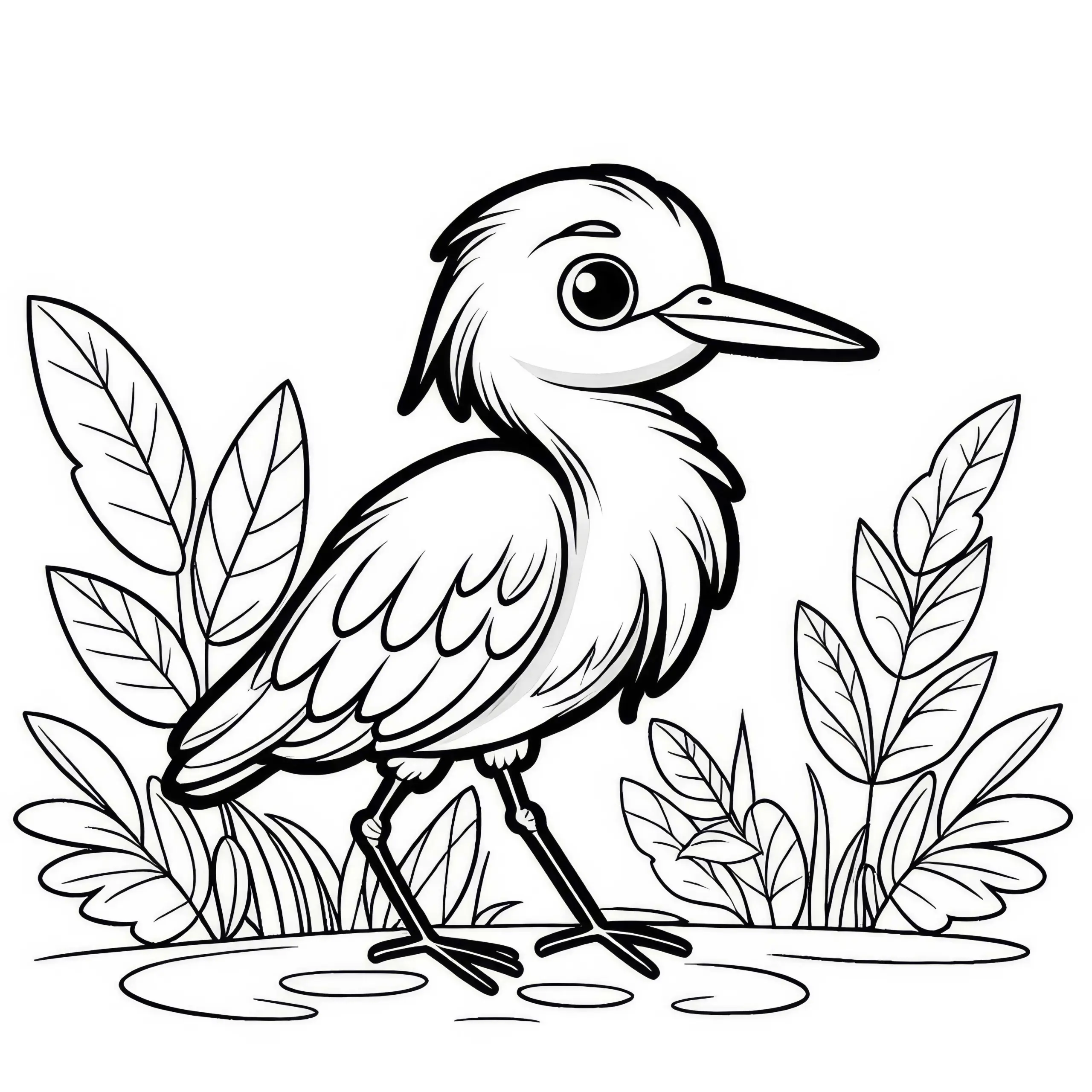 Reiher – Weißkopf-Heron Vogel in Australien – Ausmalbild Kostenlos