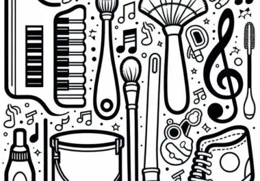 Reinigungsbürsten Ausmalbild für Zubehör von Musikinstrumenten – Kostenlos herunterladen