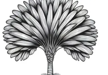 Ausmalbild einer Reisepalme (Ravenala madagascariensis) – Kostenloses Download-Angebot