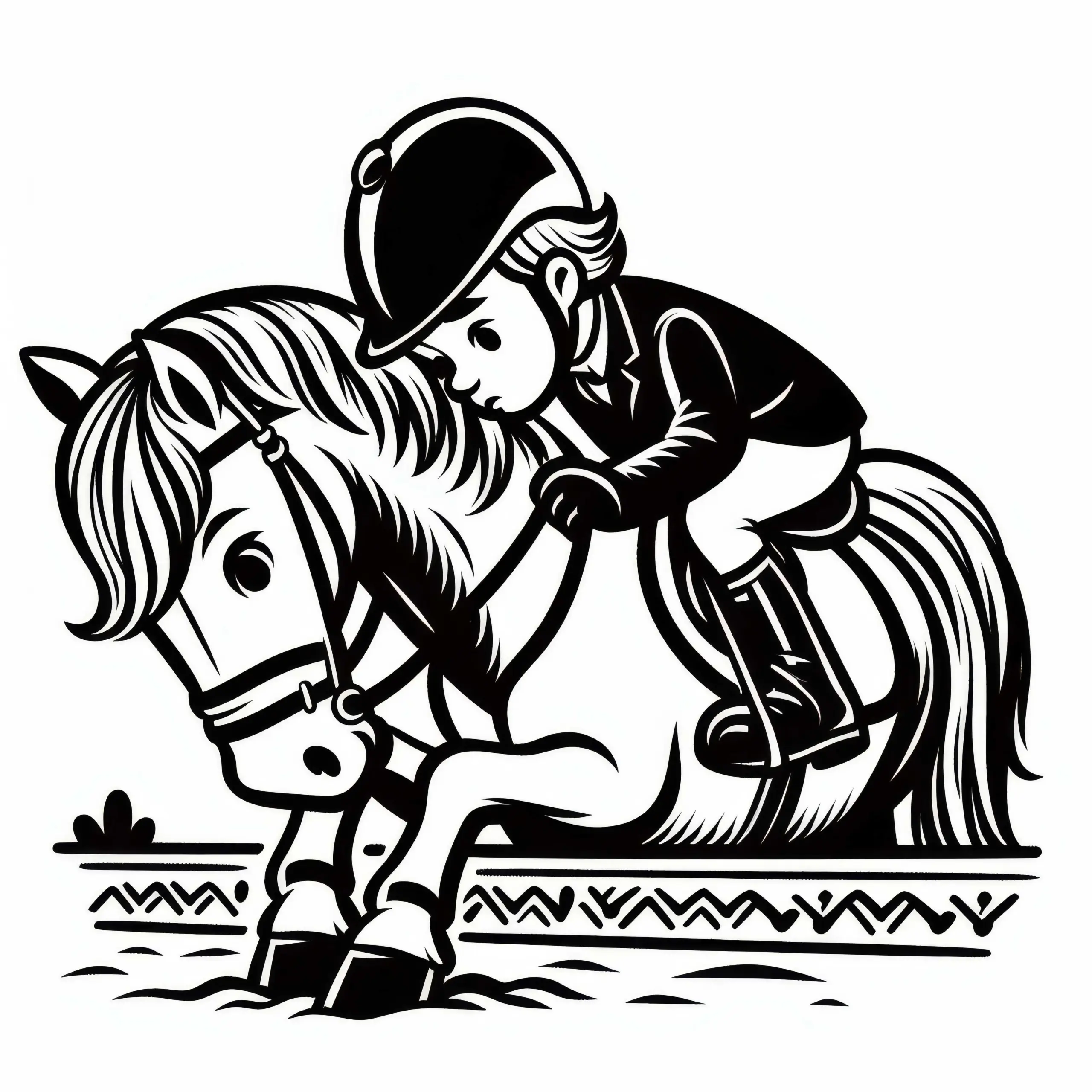 Reiter beim Reitsport – Ausmalbild kostenlos