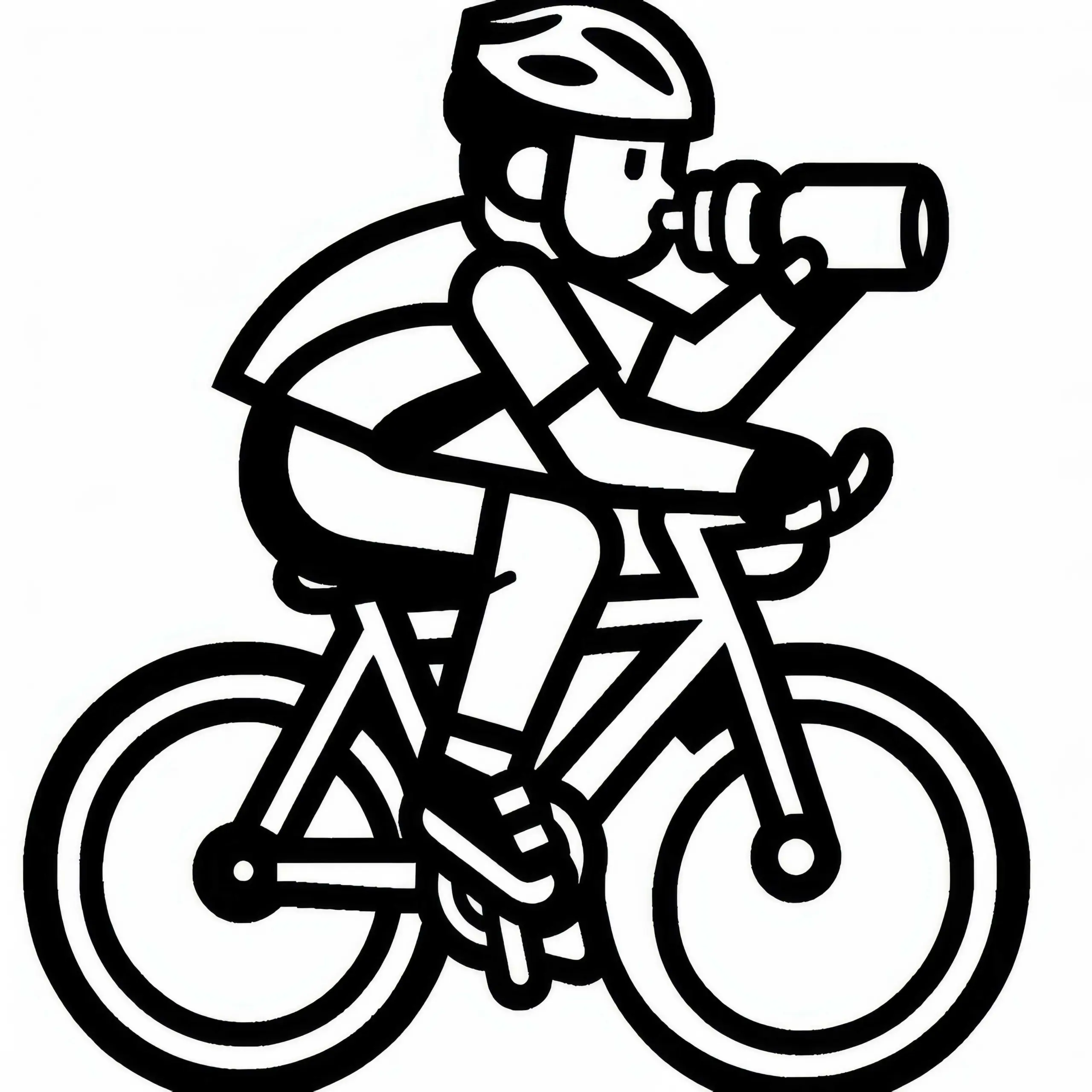 Rennradfahrer trinkt aus Wasserflasche während der Fahrt – Ausmalbild kostenlos