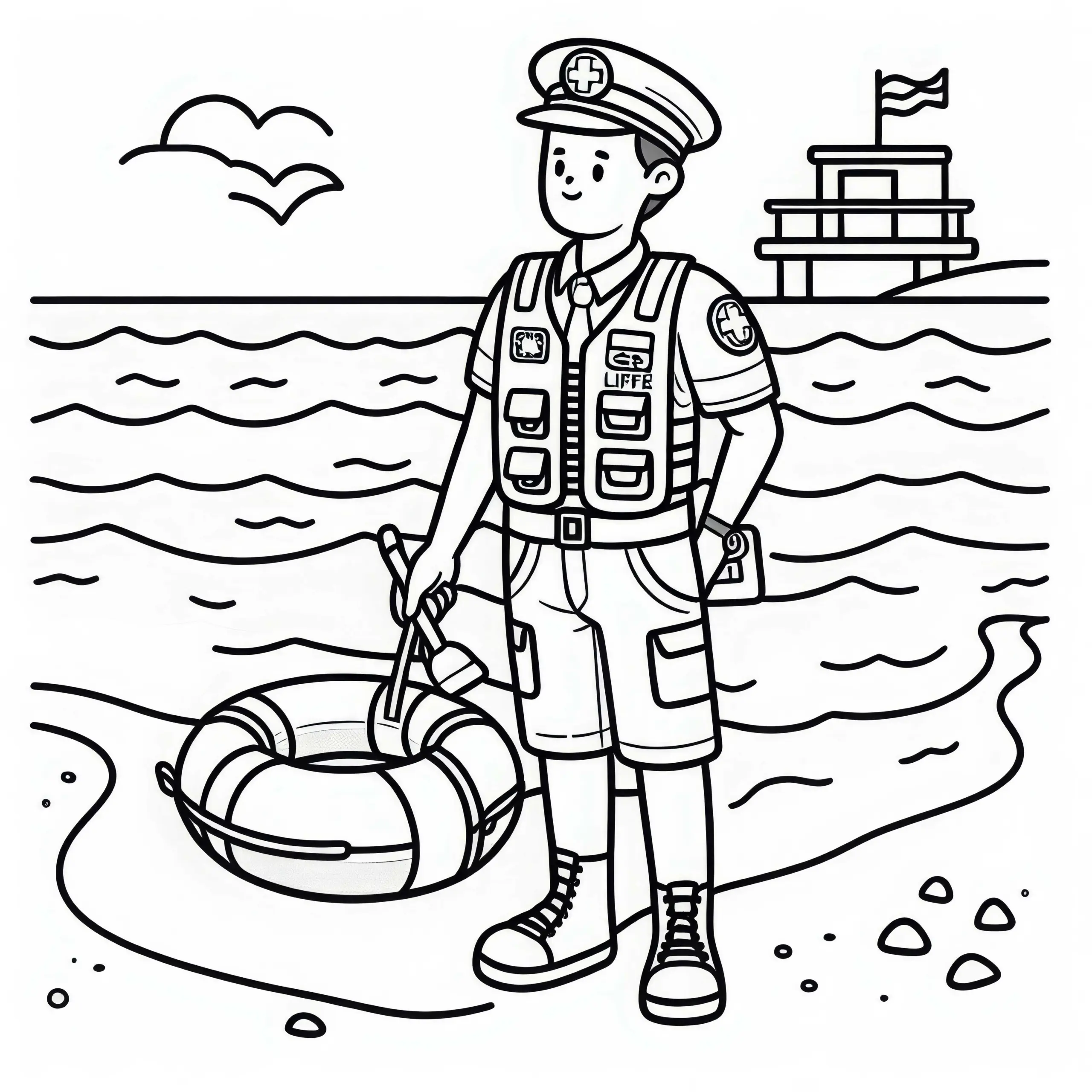 Rettungsschwimmer Ausmalbild Kostenlos