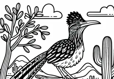 Greater Roadrunner Vogel aus Nordamerika Malvorlage