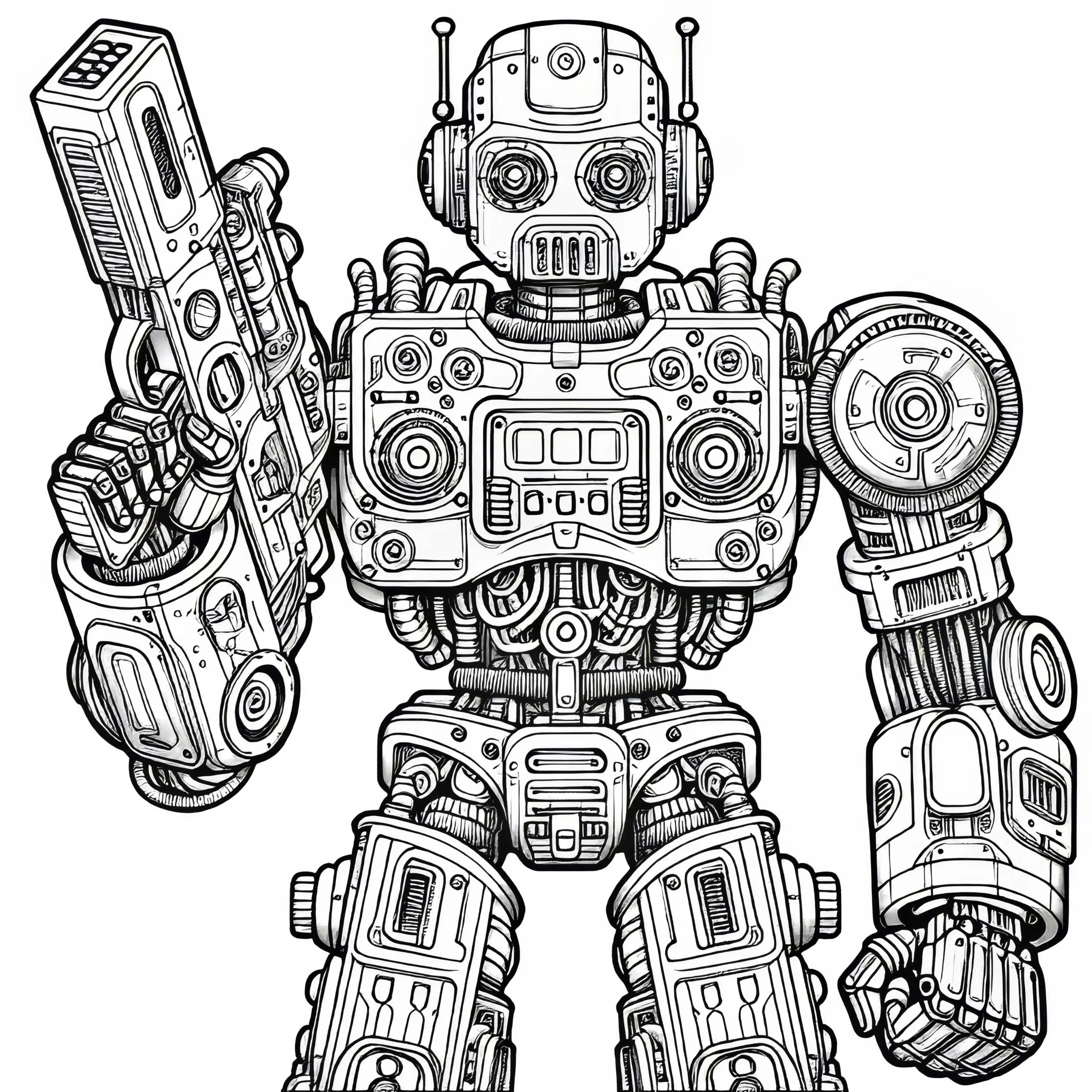 Roboter Ausmalbild: Detailreich und Kostenlos