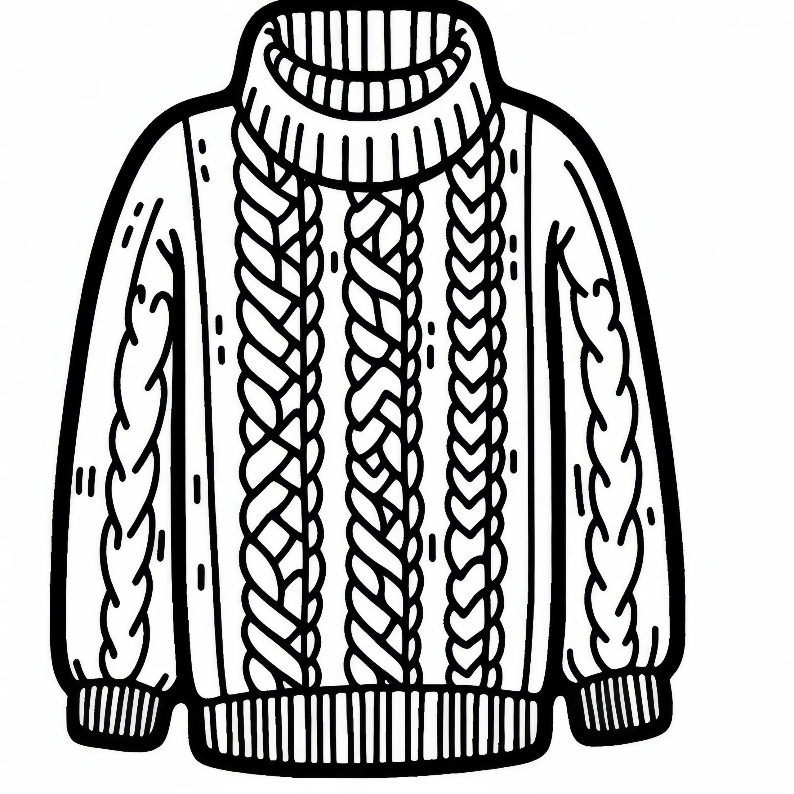 Rollkragenpullover Malvorlage für Kleidung Kostenlos (Ausmalbild)