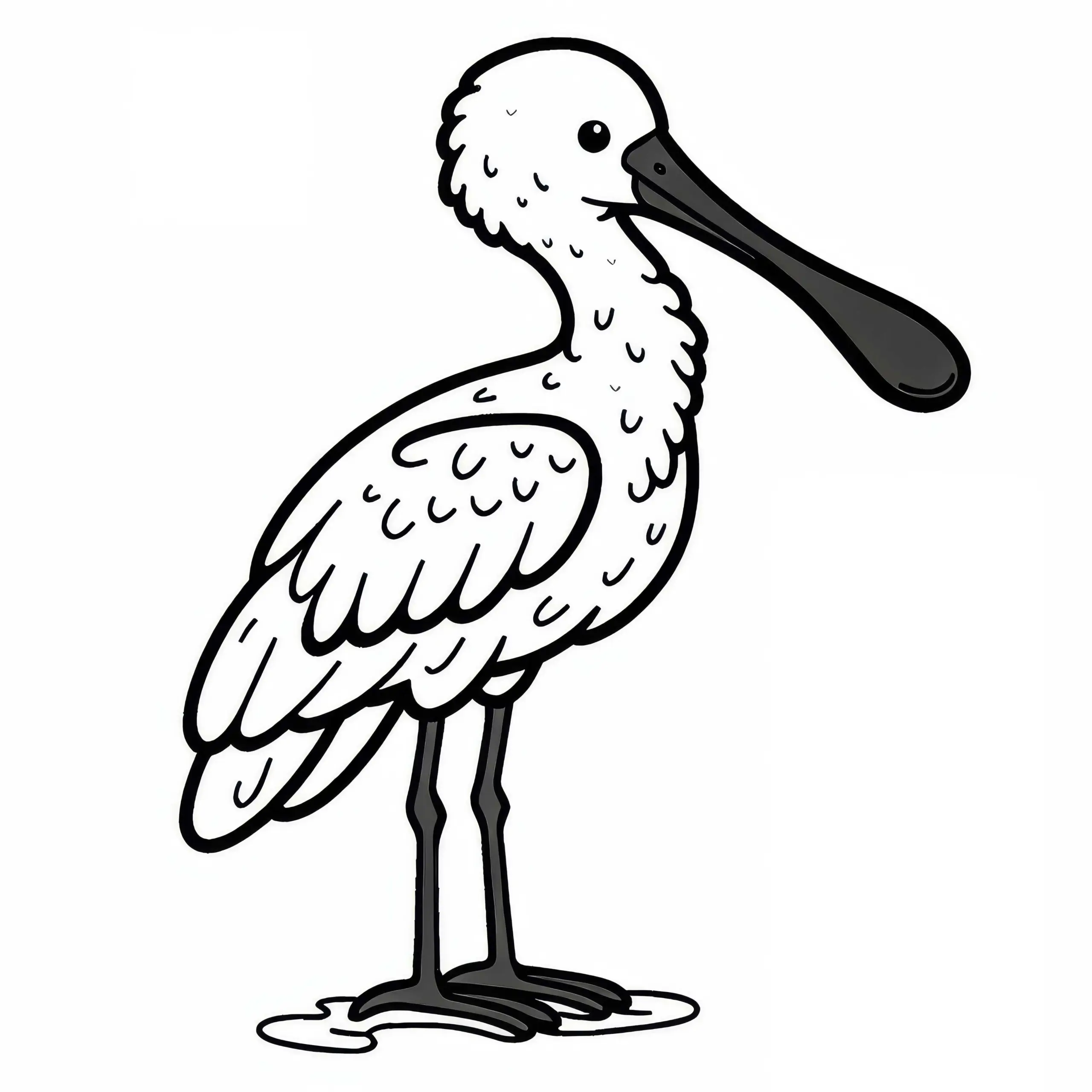 Ausmalbild eines Rosa Spoonbills – Vogel aus Südamerika