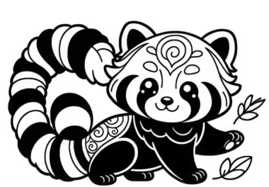 Roter Panda: kostenlose Ausmalbilder