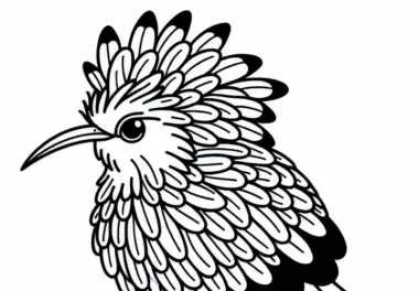Rotfußkarakara – Red-Legged Seriema Vogel Malvorlage aus Südamerika kostenlos herunterladen