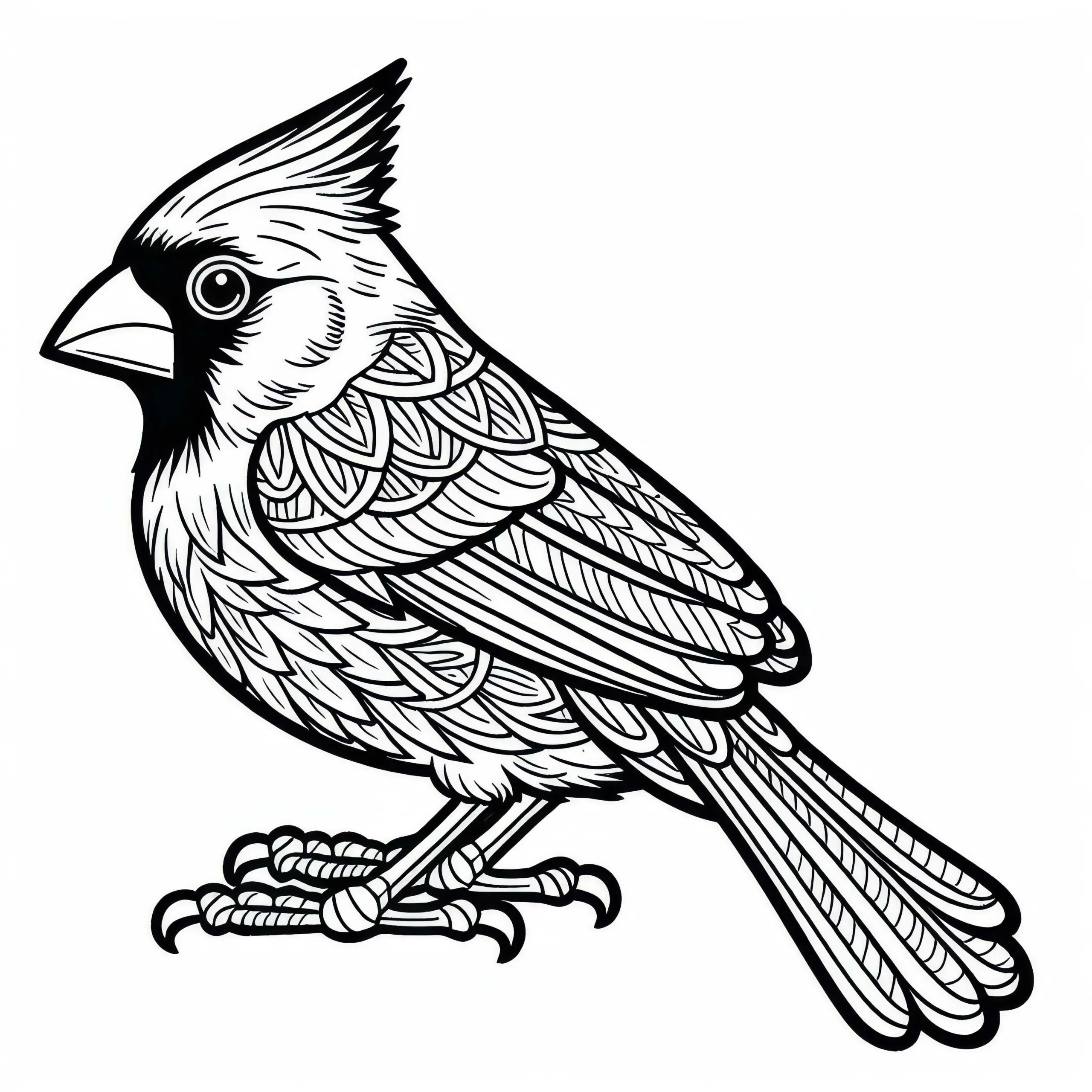 Rotkardinal – Northern Cardinal Vogel in Nordamerika als Ausmalbild gratis