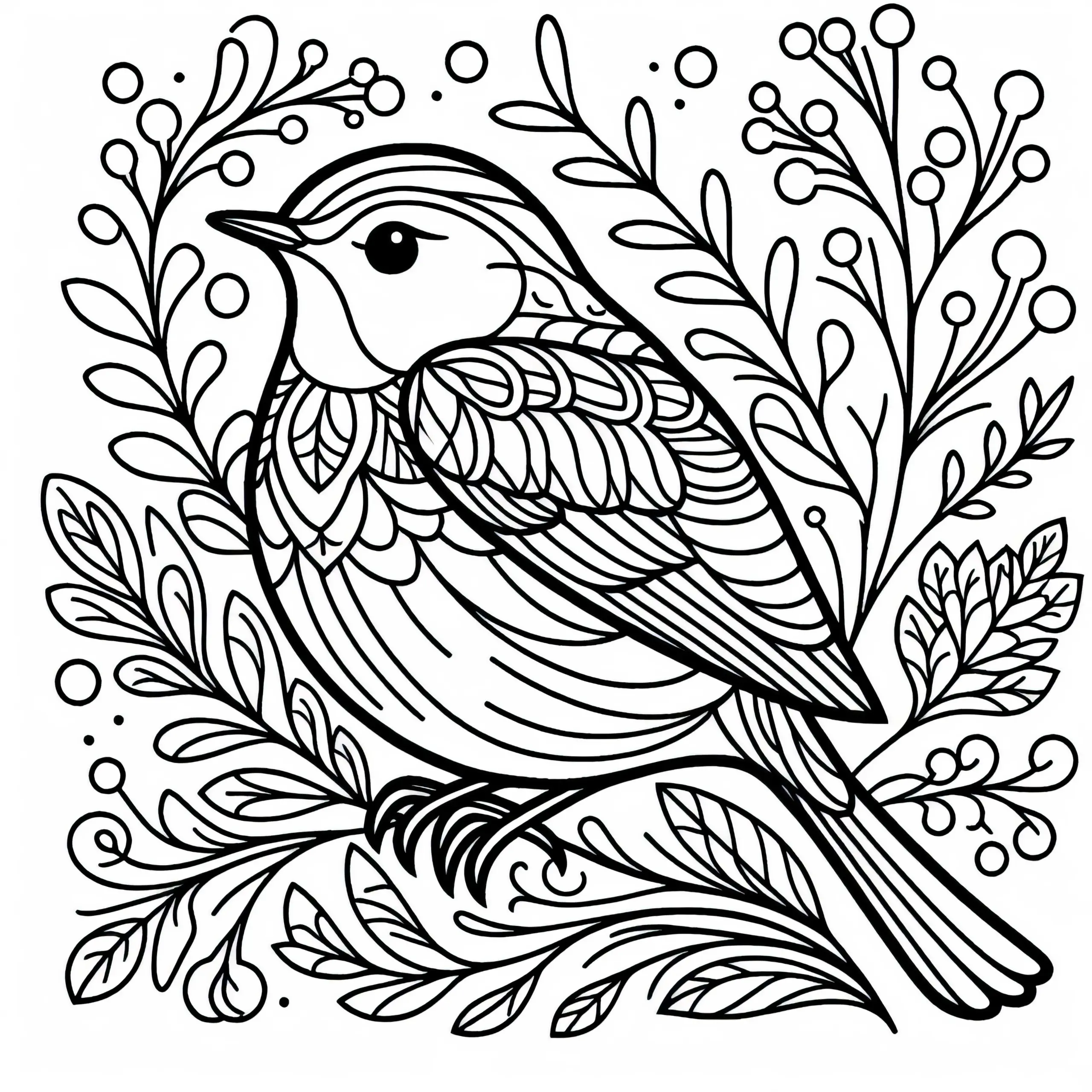 Rotkehlchen Malvorlage für Vögel – Kostenloser Download (Ausmalbild)