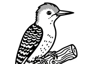 Rotkopf-Specht – Ausmalbild für Vogel-Liebhaber in Nordamerika