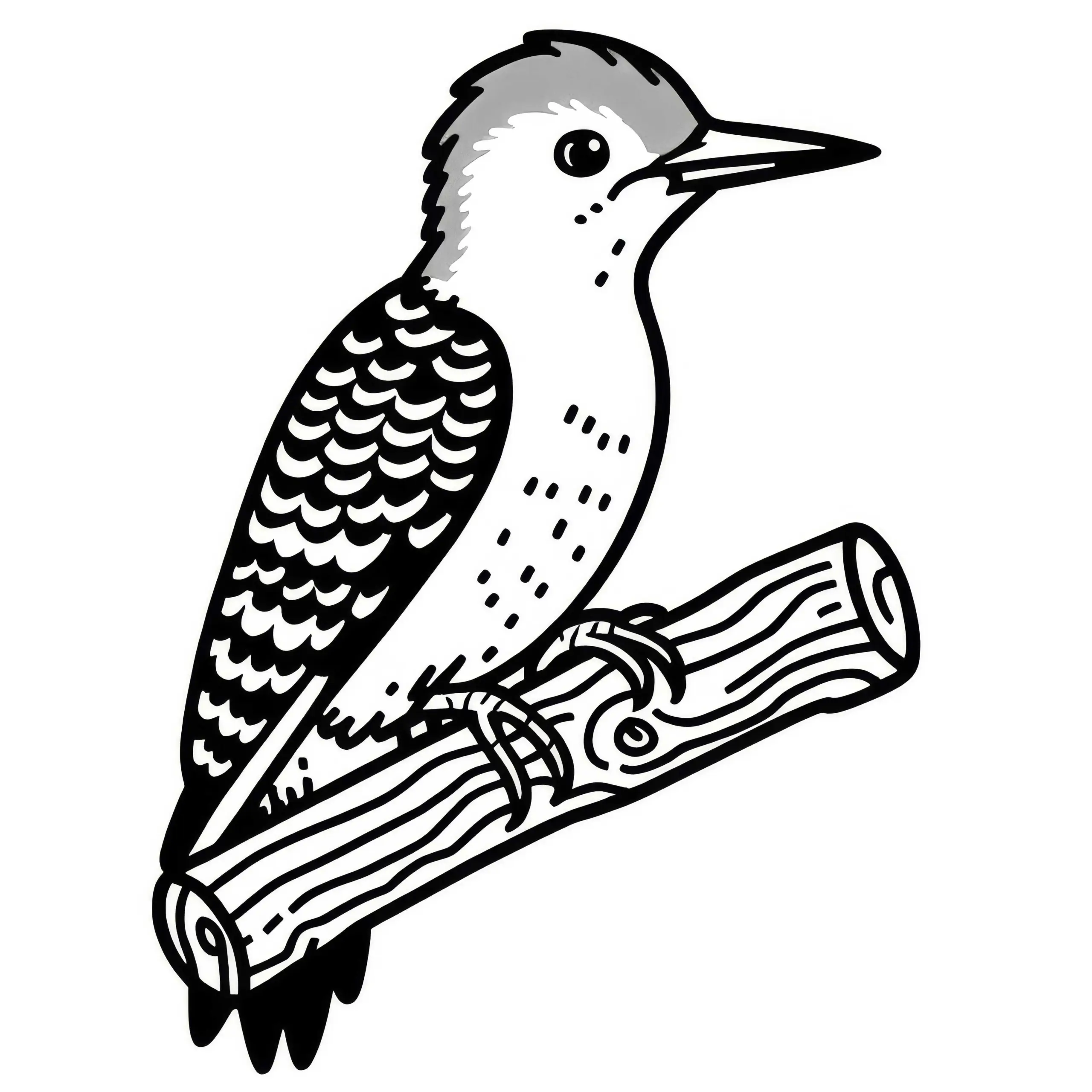 Rotkopf-Specht – Ausmalbild für Vogel-Liebhaber in Nordamerika