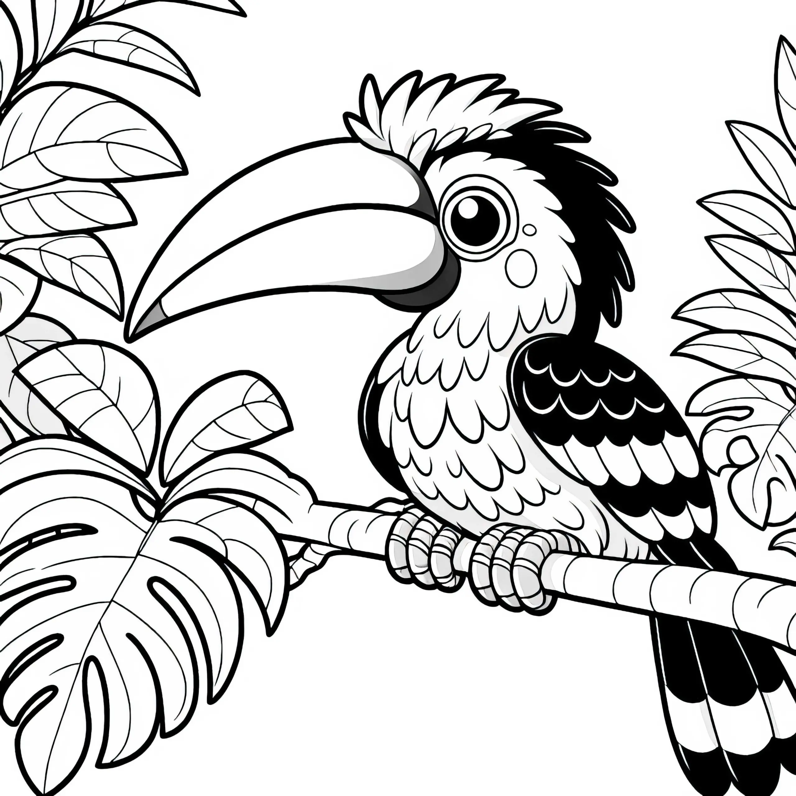 Rotschnabeltok – Red Billed Hornbill Vogel aus Afrika als Ausmalbild