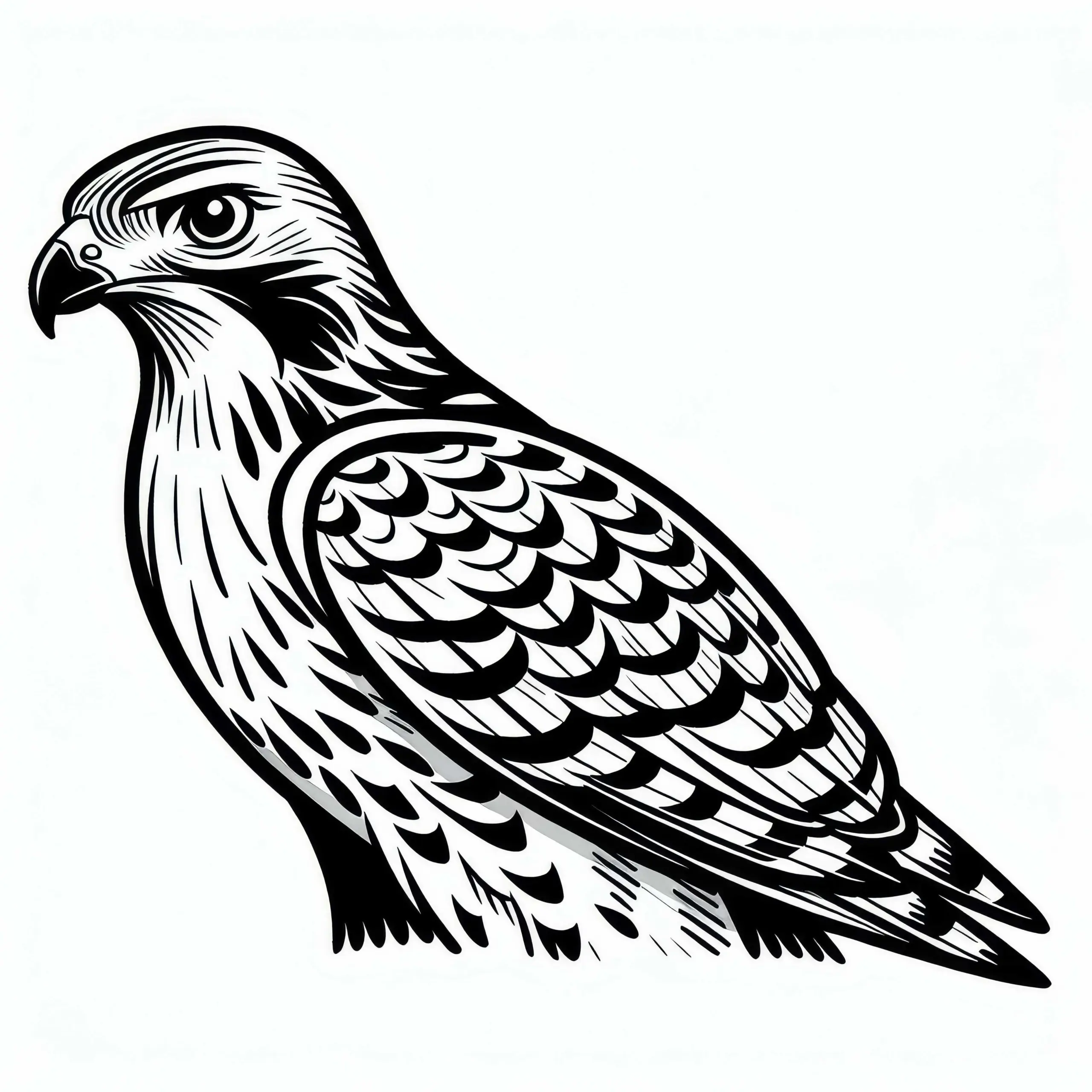 Rotschwanzbussard – Vogel aus Nordamerika als Ausmalbild kostenlos