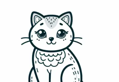 Ausmalbild einer Russisch-Blauen Katze kostenlos herunterladen