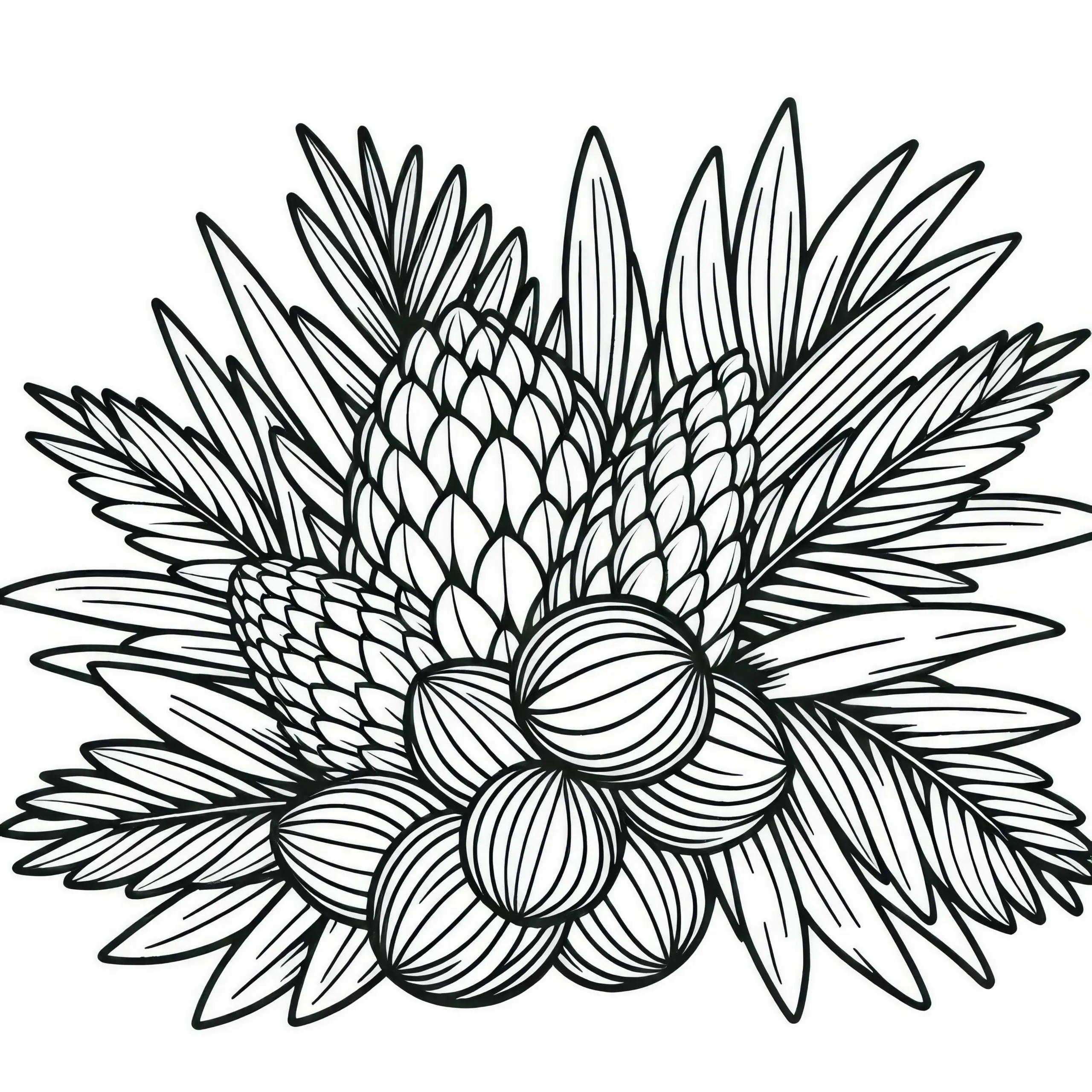 Malvorlage der Salak-Palme (Salacca zalacca) kostenlos herunterladen (Ausmalbild)