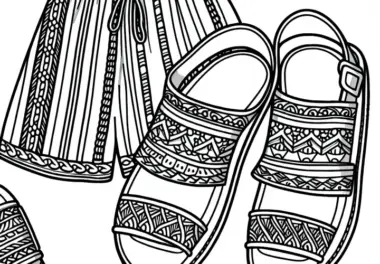 Sandalen Malvorlage Kleidung Gratis