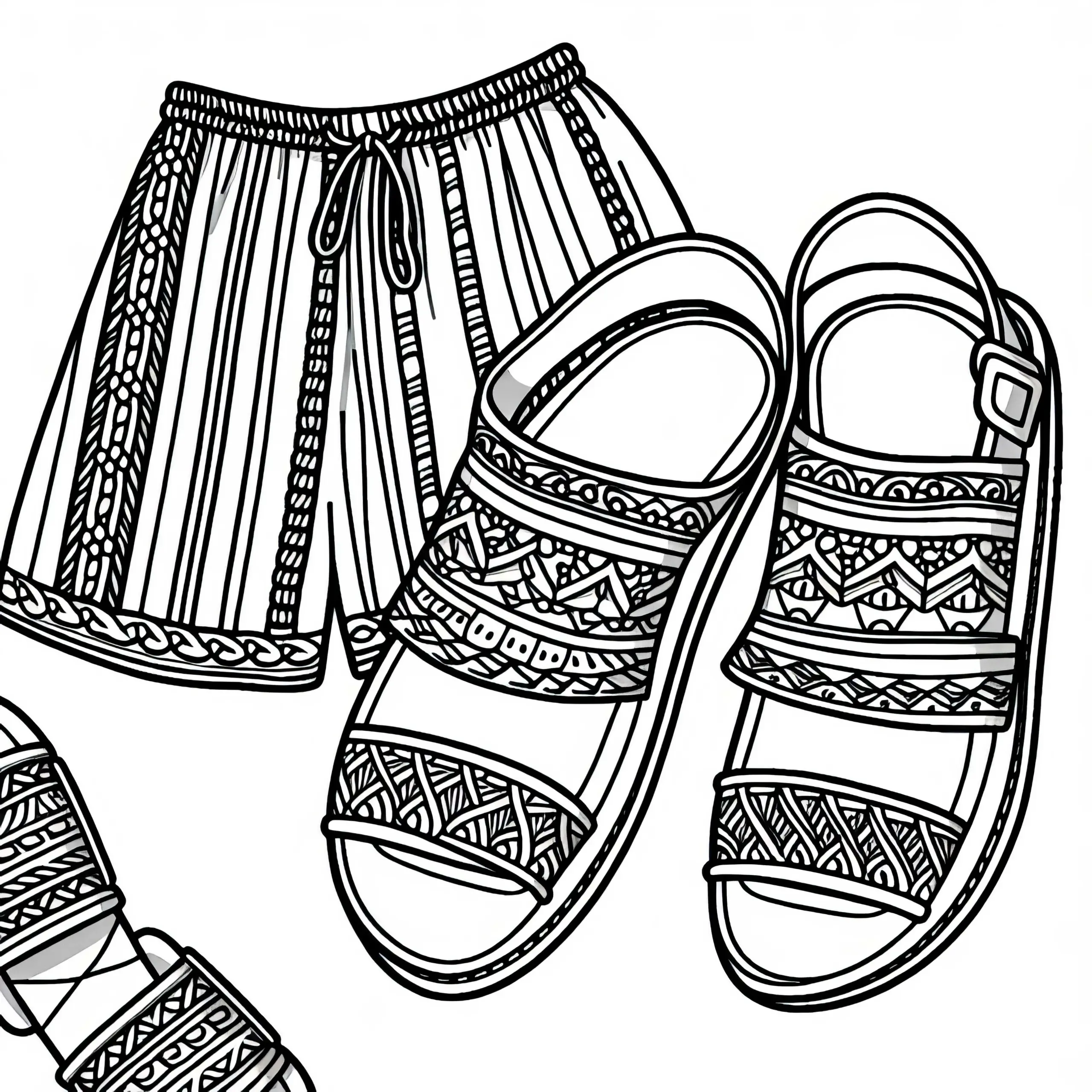 Sandalen Malvorlage Kleidung Gratis (Ausmalbild)