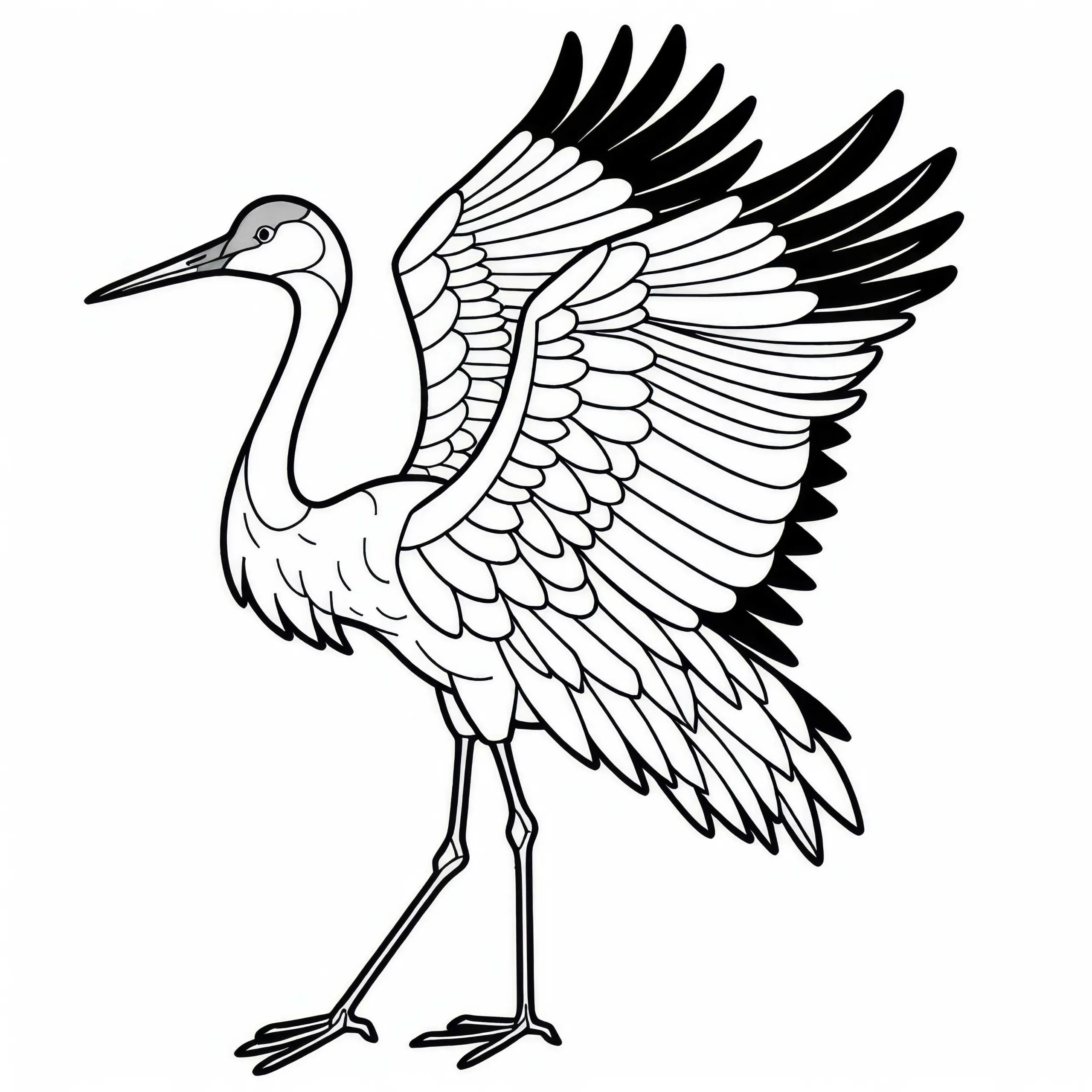 Sandhügelkranich – Ausmalbild für Vögel in Nordamerika