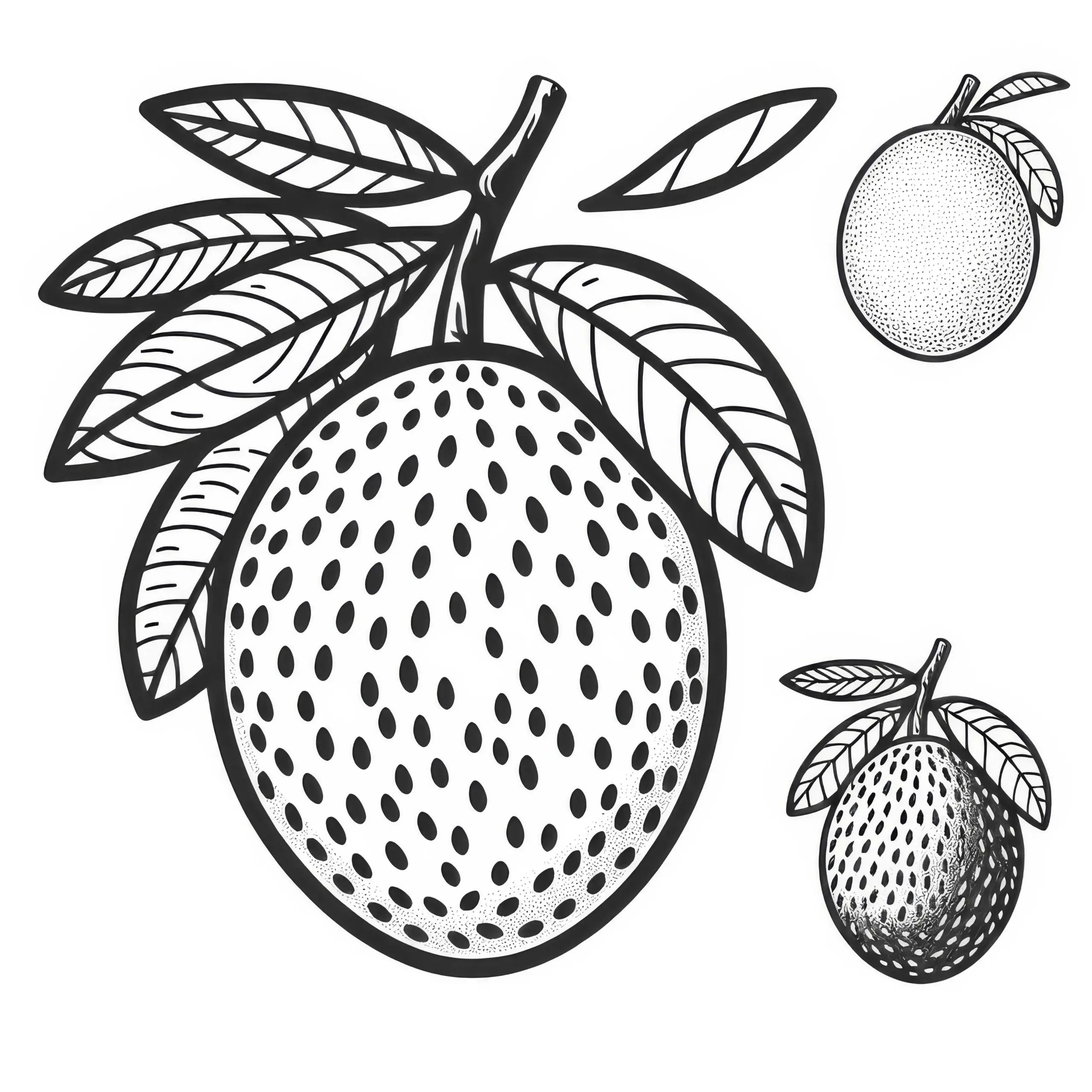 Sapodilla Ausmalbild Kostenlos zum Herunterladen