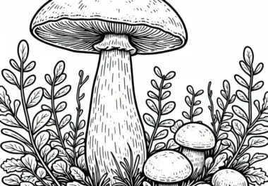 Satansröhrling Rubroboletus Satanas Ausmalbild – Pilz kostenlos zum Download