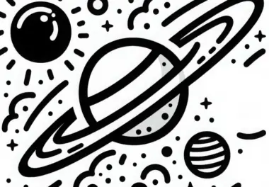 Saturn Malvorlage Einfach Kostenlos Herunterladen und Ausmalen