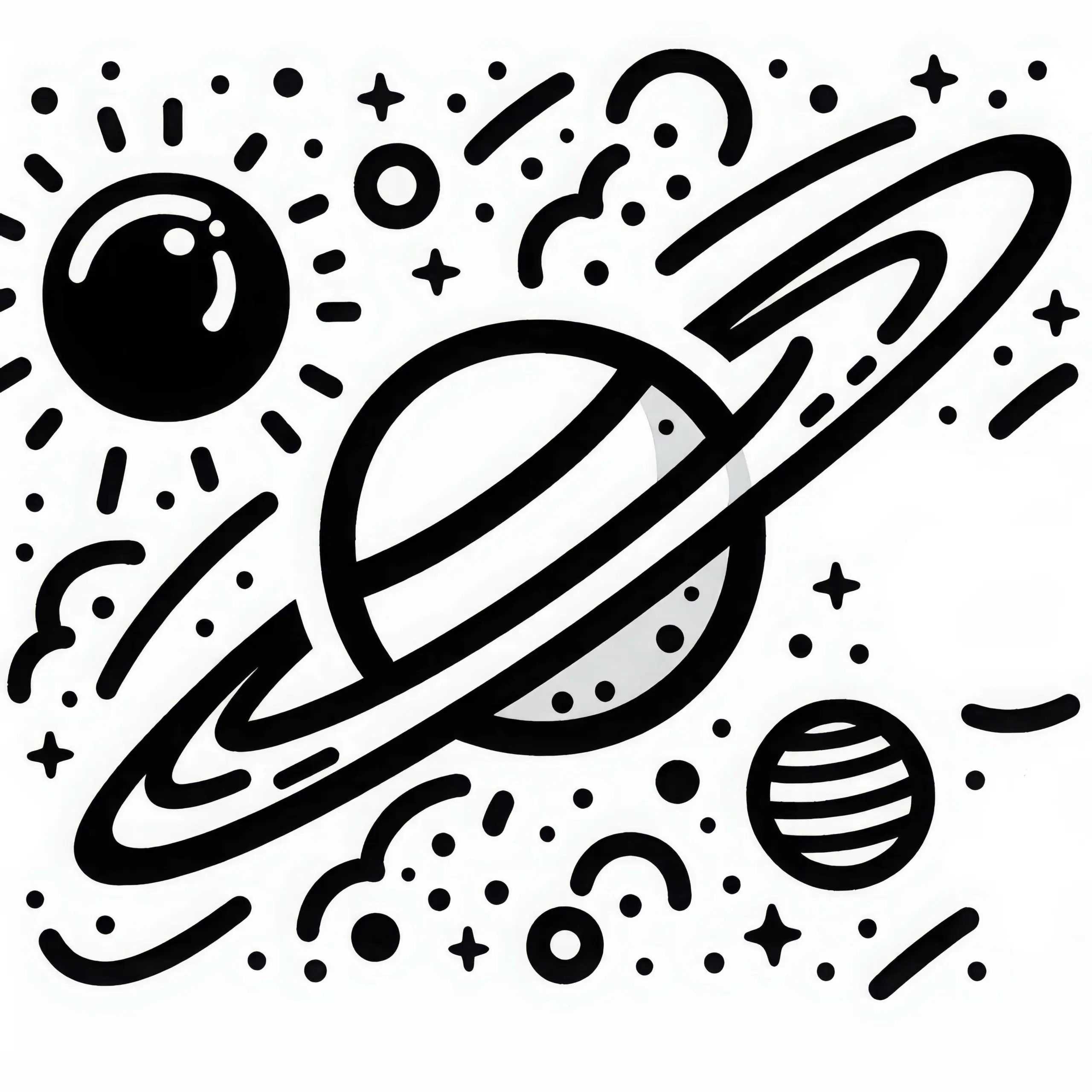 Saturn Malvorlage Einfach Kostenlos Herunterladen und Ausmalen (Ausmalbild)