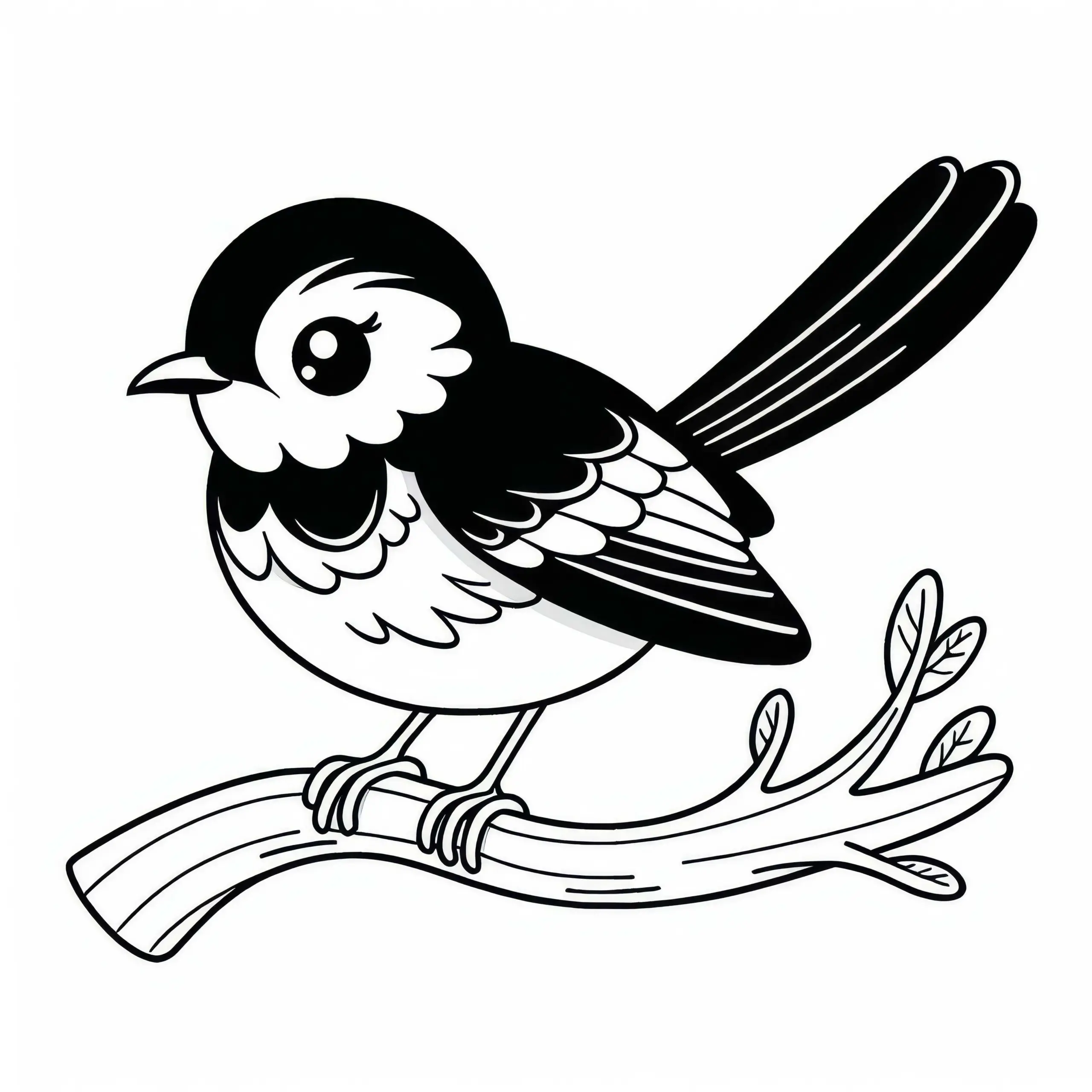 Schamadrossel – White Rumped Shama – Vogel aus Asien – Ausmalbild kostenlos