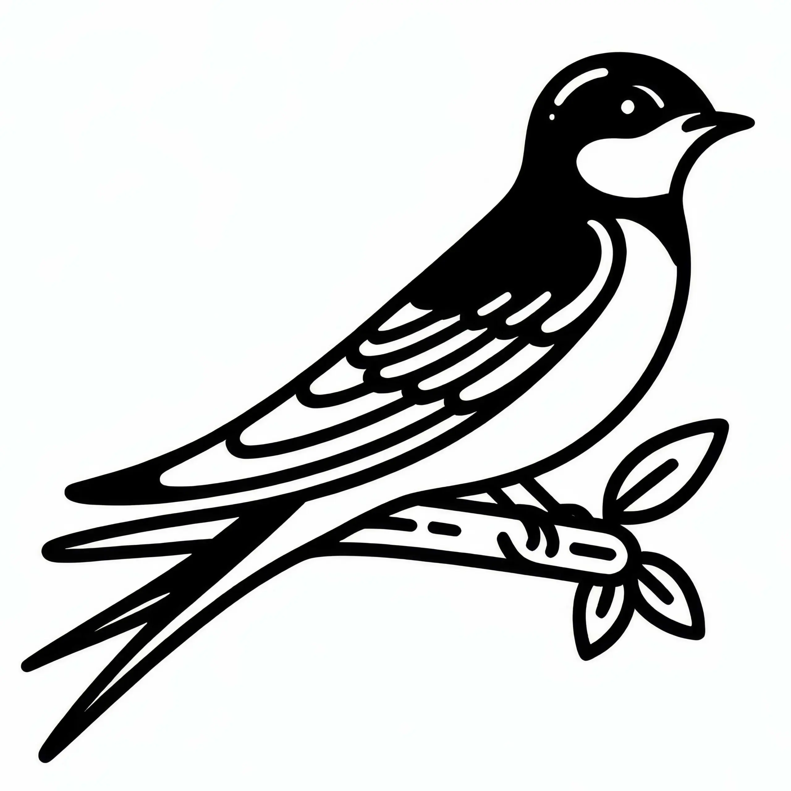 Scharlachbürzelschwalbe – Vogel aus Afrika als Malvorlage gratis (Ausmalbild)