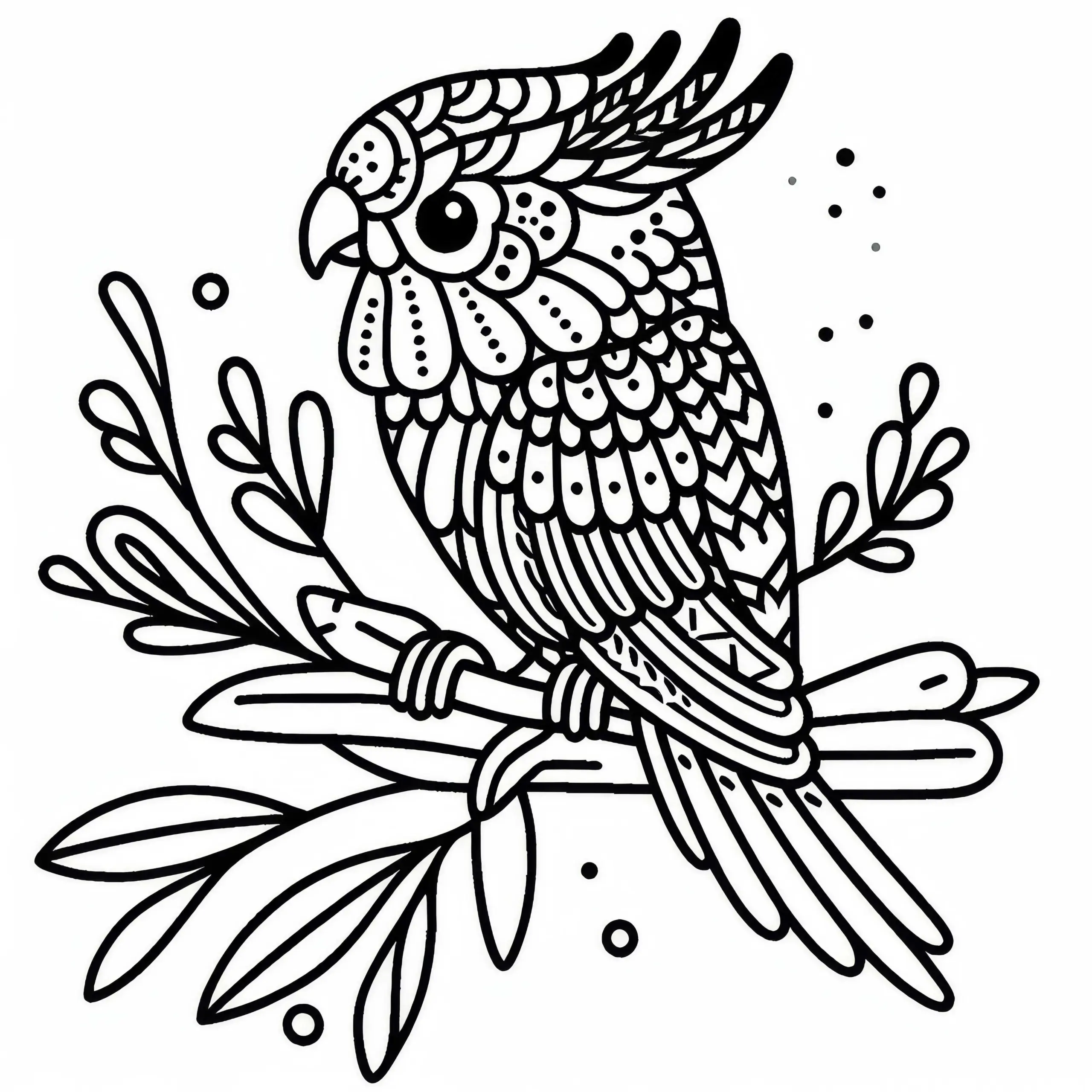 Scharlachroter Rosella: Ausmalbild eines Crimson Rosella Vogels aus Australien und Ozeanien kostenlos herunterladen