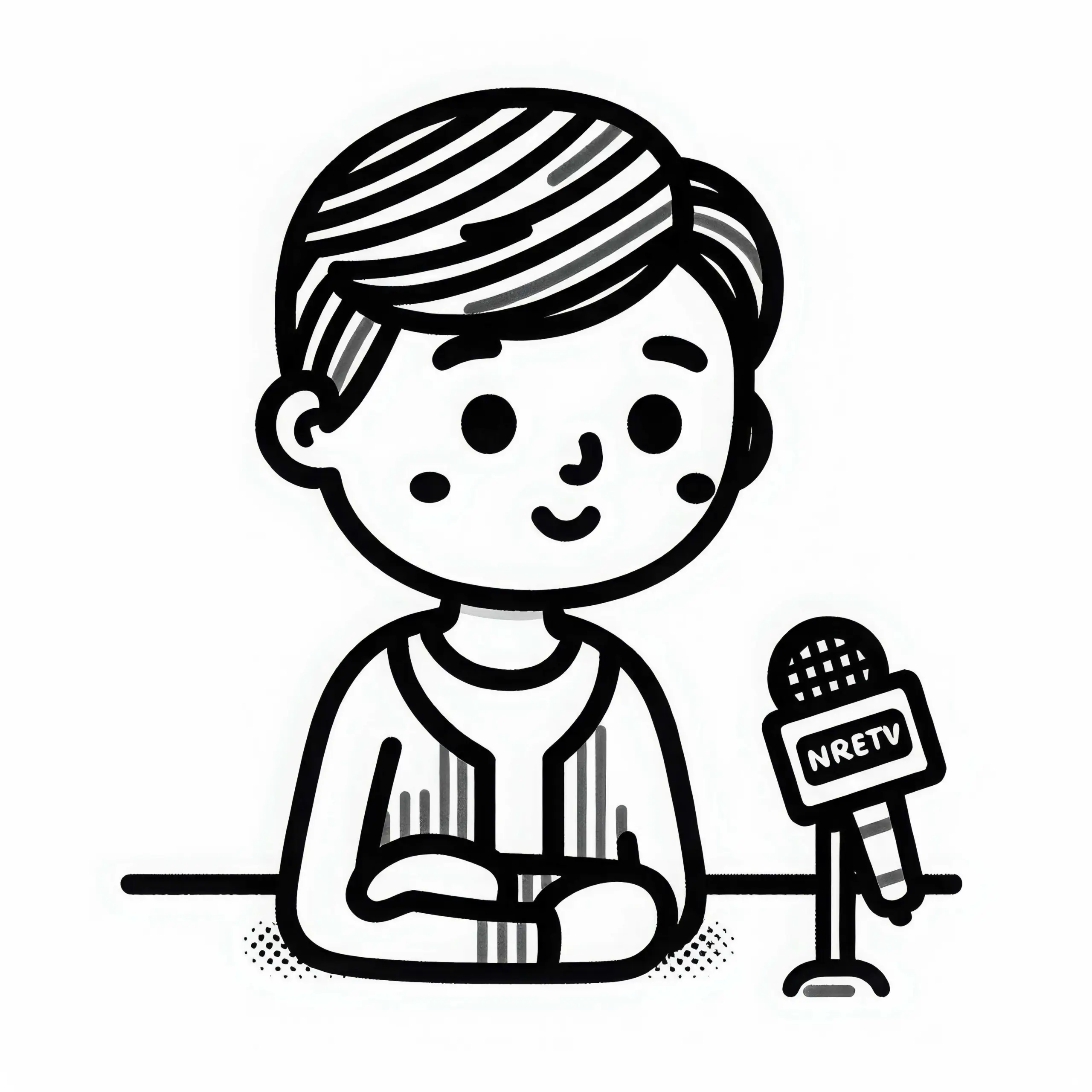Schauspieler bei Interview über seinen neuen Film – Ausmalbild kostenlos