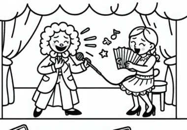 Schauspielerin in Comedy-Rolle Malvorlage Gratis