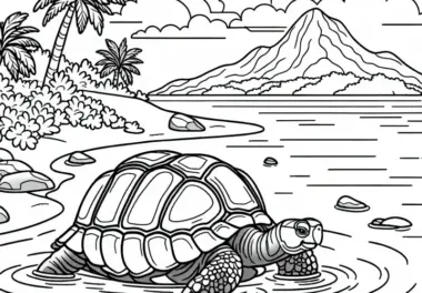 Insel-Ausmalbilder: Landschaftsmotive kostenlos ausmalen