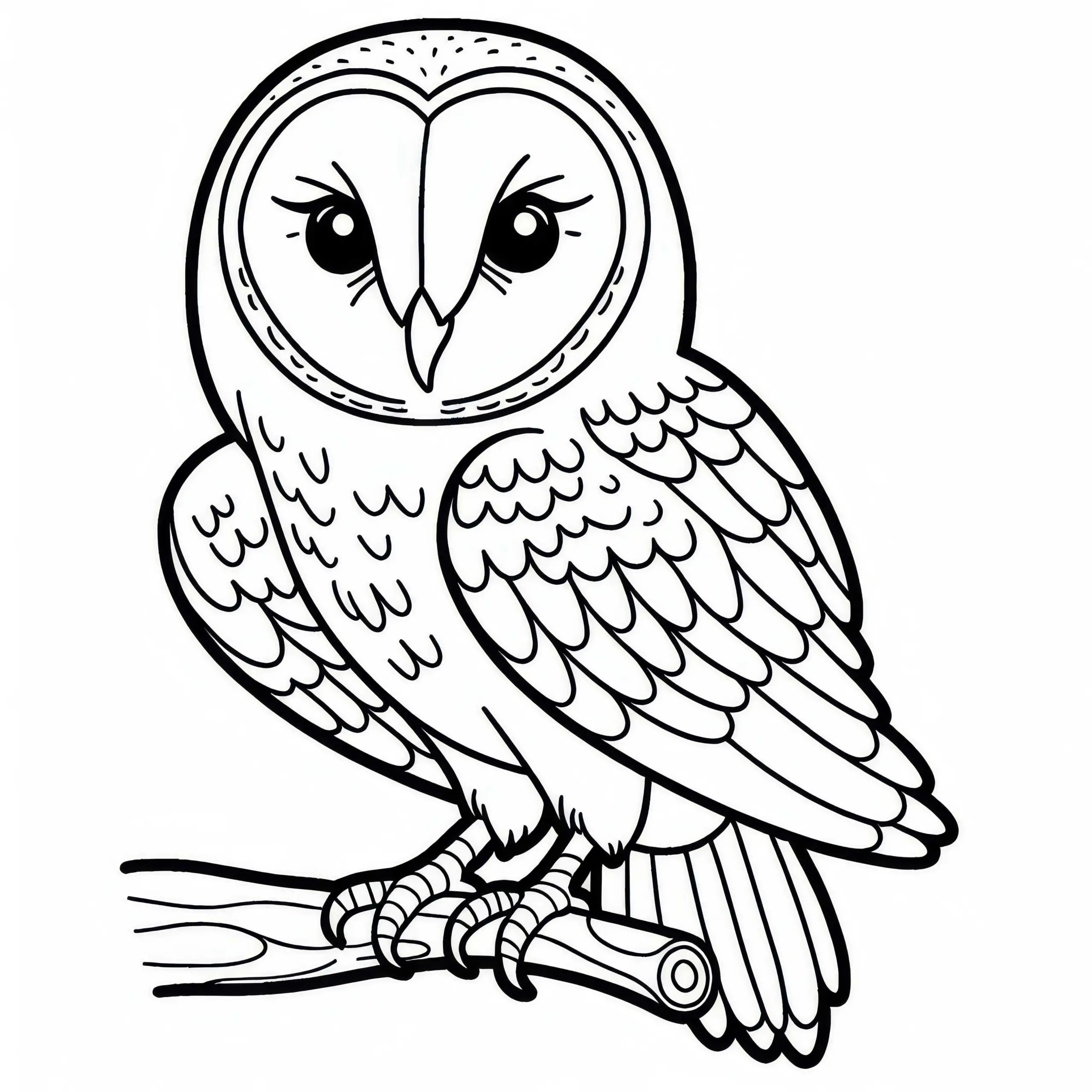 Schleiereule: Barn Owl Vogel aus Nordamerika als Ausmalbild