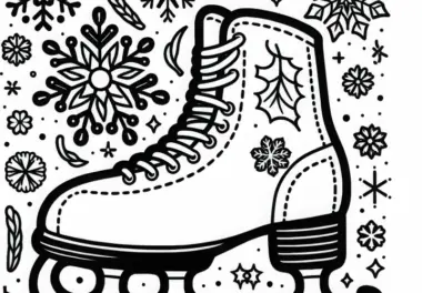 Schlittschuhe für Eiskunstläufer – Ausmalbild gratis